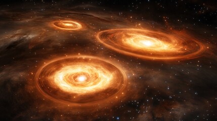 Poster - Fiery Spiral Galaxies in a Cosmic Dance