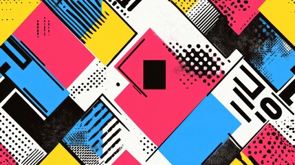 Aufkleber - Abstract Geometric Design With Bold Colors And Shapes
