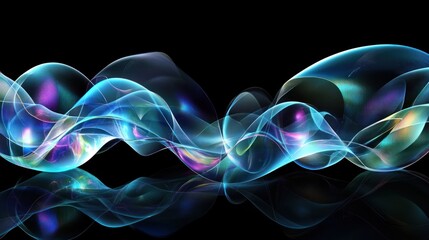 Poster - Abstract Blue And Purple Light Wave Forms