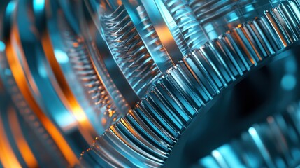 Poster - Abstract Gears Metal Machine Components Design