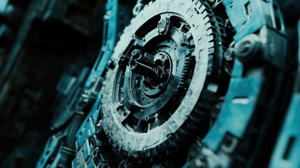 Poster - Complex Mechanical Gear System Close Up Detail
