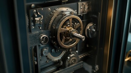 Poster - Intricate Gear System Inside an Antique Safe
