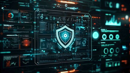 Poster - Sleek Digital Interface Displaying Powerful Antivirus Features