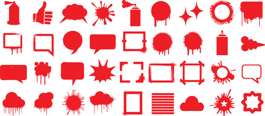 Wall Mural - speech bubble vector icon, spray, paint, splatter, frame, cloud, grunge, explosion, comic, graffiti,