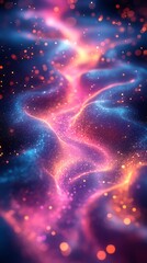 Wall Mural - colorful glowing neon particle high resolution hd background