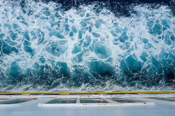 The Mediterranean Sea seen from the boat in Europe, Italy, Sardinia, in summer, on a sunny day.