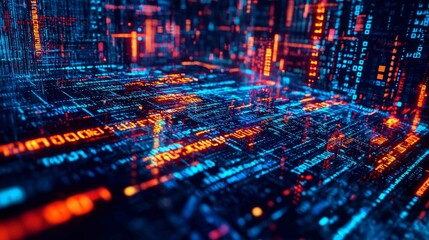 Poster - Vibrant Cyber Defense System Visualization with Dynamic Data Streams