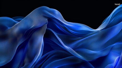Poster - an eye-catching blue abstract form, highlighted on a dark textured backdrop, ideal for modern cover 