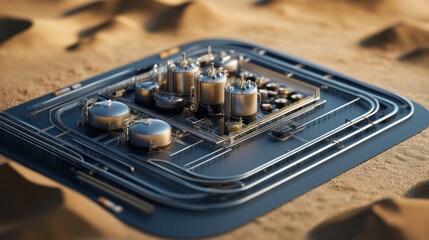 Poster - Desert Refinery Industrial Complex Storage Tanks