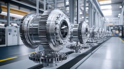Poster - Precision Engineered Gears On Assembly Line