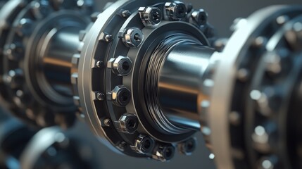 Poster - Industrial Machine Component Close Up Detailed View
