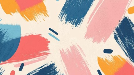 Poster - Abstract Art Featuring Bold Brushstrokes and Pastel Colors