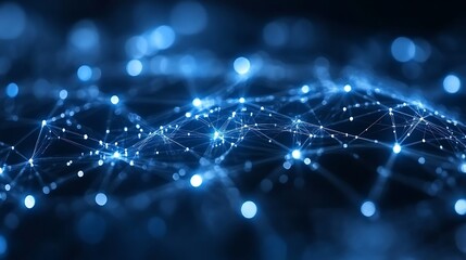 Poster - Interconnected Network of Luminous Nodes in a Deep Blue Digital Space