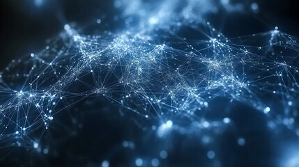 Poster - Intricate Network of Interconnected Data Points Illuminating the Digital Frontier