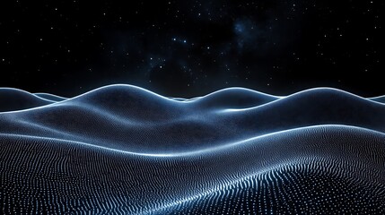 Poster - Nebula landscape, Futuristic data visualization on stellar background
