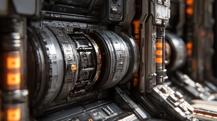 Poster - Futuristic Machine Complex Internal Mechanism Detail
