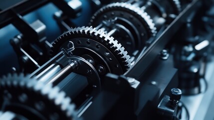 Poster - Close up detailed view of intricate machine gears