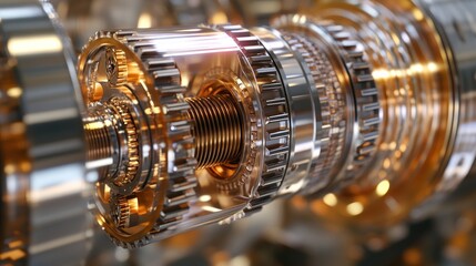 Poster - Intricate Gold and Silver Gear Mechanism Assembly