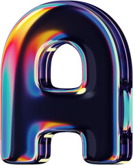 Aufkleber - 3d rendered colorful smooth letter with rainbow reflections