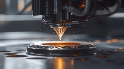 Aufkleber - Close up of electrical discharge machining process on metal