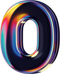 Fototapete - 3d rendered colorful smooth letter with rainbow reflections