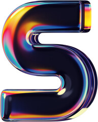 Poster - 3d rendered colorful smooth letter with rainbow reflections