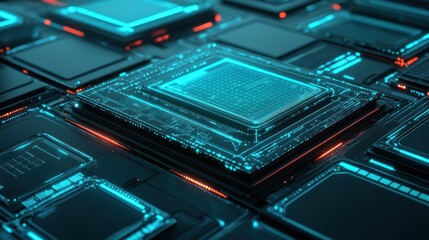 Poster - Futuristic Technology: Detailed View of Interconnected Circuit Boards