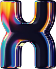Aufkleber - 3d rendered colorful smooth letter with rainbow reflections