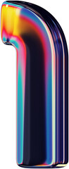 Poster - 3d rendered colorful smooth letter with rainbow reflections