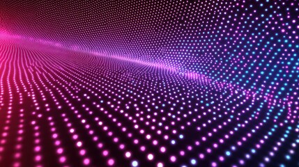 Poster - abstract digital wave background with glowing dots and colorful gradient