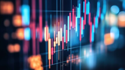 Poster - Colorful Candlestick Charts Displaying Stock Market Data