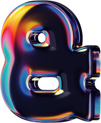Poster - 3d rendered colorful smooth letter with rainbow reflections