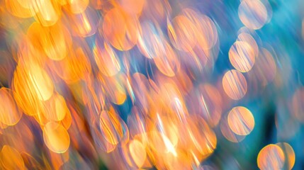 Aufkleber - Abstract Orange and Blue Light Bokeh Background