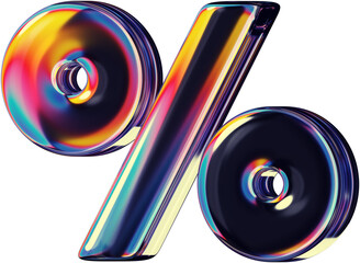 Poster - 3d rendered colorful smooth letter with rainbow reflections