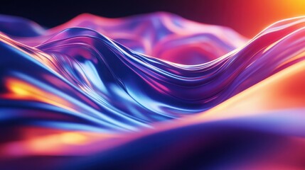 Aufkleber - Abstract Colorful Swirling Liquid Metal Landscape