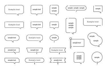 Poster - the picture is a collection of examples of text speech bubbles. the text is written in black and the