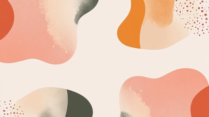 Aufkleber - Abstract Organic Shapes in Earthy Tones