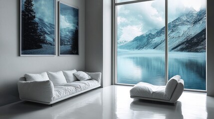 Poster - Modern style living room, Simple color.