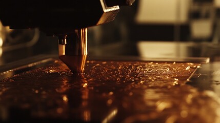 Poster - Machine depositing molten metal onto a surface