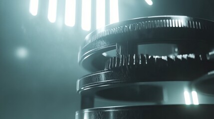 Aufkleber - Abstract Metallic Rings Illuminated by Light