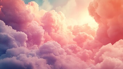 Poster - Pink and Orange Cloudscape Heavenly Scene