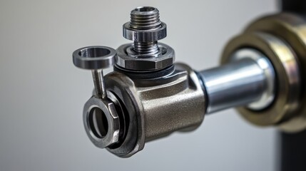 Poster - Closeup view of a metallic industrial component