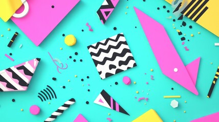 Poster - Abstract Colorful Geometric Shapes Design Background