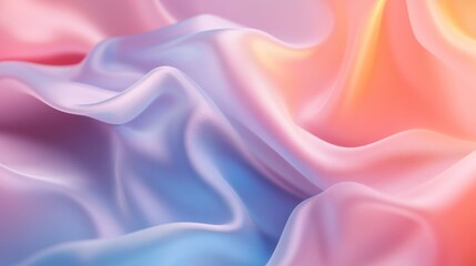 Poster - Abstract Pastel Fabric Draped Softly In Waves