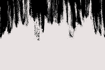 Poster - Brush stroke background with copy space. Vertical painted stripes at the top. Black and white grunge backdrop