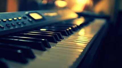 Poster - Electronic Keyboard Keys Close Up Shot