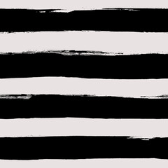 Fototapete - Vector stripes pattern. Seamless striped background. Black and white brush stroke texture. Rough grunge design