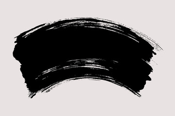 Aufkleber - Brush stroke background. Vector painted curve, isolated on white background. Grunge textured design element