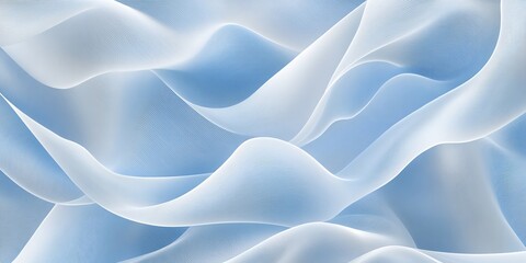 Poster - Modern light blue abstract wave pattern with connected mesh and vibrant polygonal network design