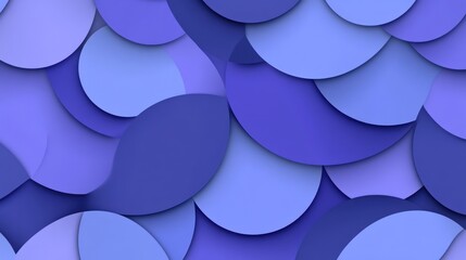 Poster - Abstract Blue Circles Overlapping Pattern Design